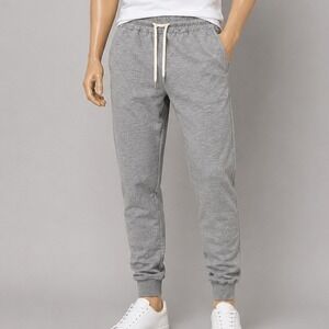 Unbranded Mens Joggers Heather Gray Drawstring Tapered Sweatpants S